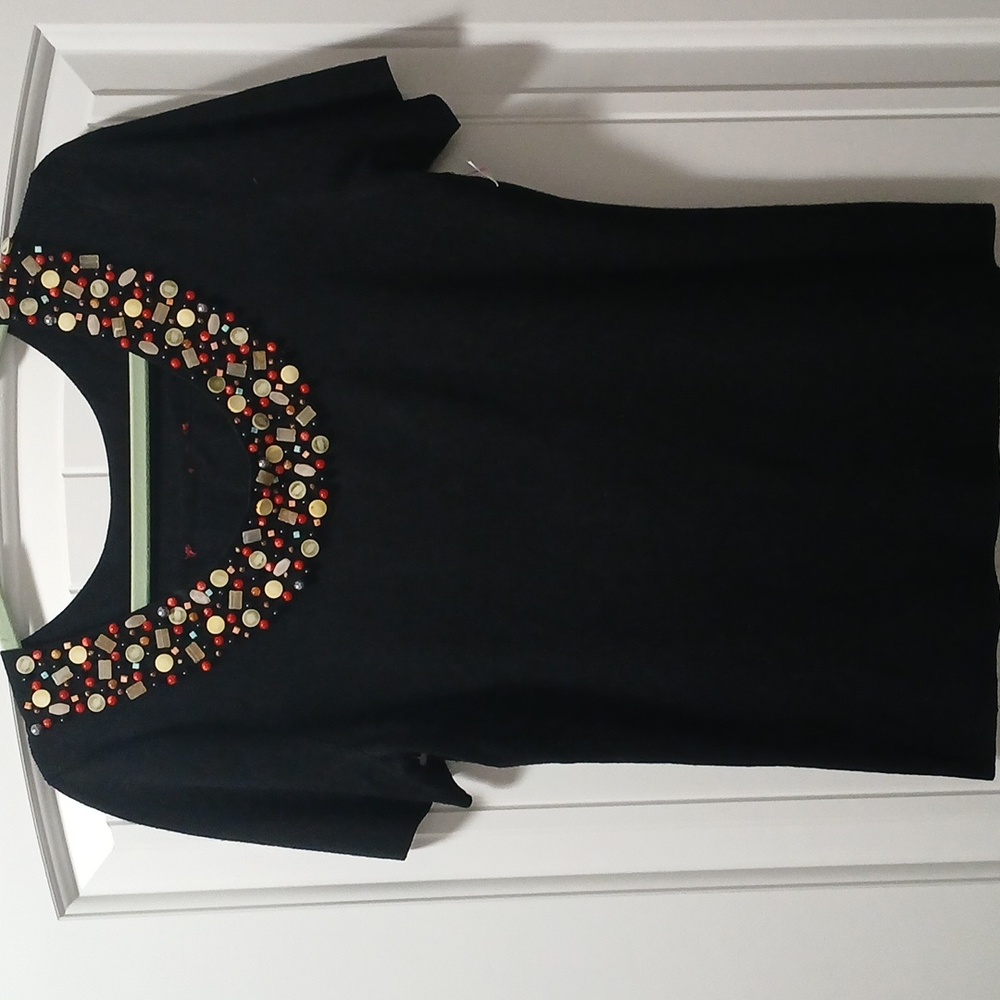 Multi beaded black top